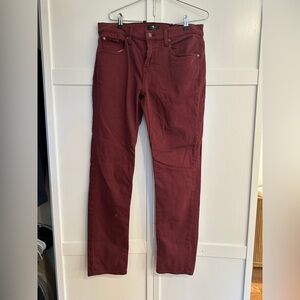 7 For All Mankind Men's Dark Red Straight Jeans